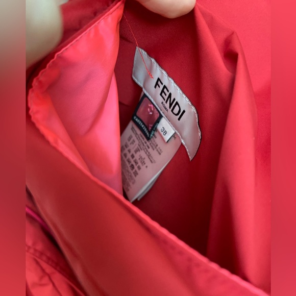 Like new FENDI Roma Amor Short Hooded Parka In Red $1,980 38 XS - Picture 12 of 15